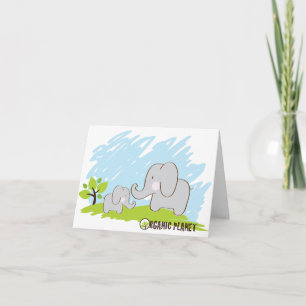 Tarjetas de Personalizado elefante orgánico de pla