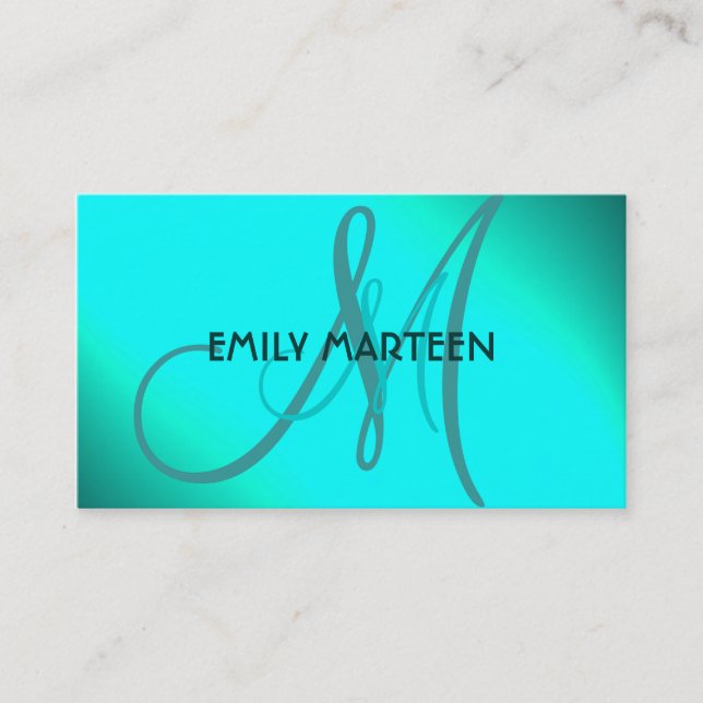 Tarjetas de personalizado en monograma coloridas p (Anverso)