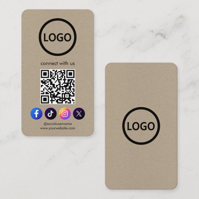 Tarjetas de personalizado Medios sociales QR Códig (Anverso / Reverso)
