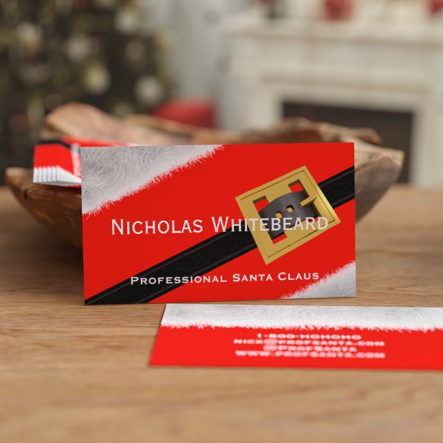 Tarjetas de Personalizado Red Professional Santa C (For all Professional Santas. Just add your contact details!🎄)