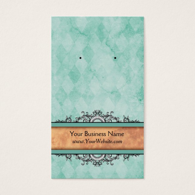 Tarjetas de personalizado Turquoise Vintage (Frente)