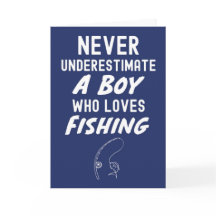 Tarjetas de Pesca Azules Marinos Adorables para Be