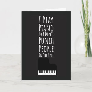 Tarjetas de pianista divertido negro pianista músi