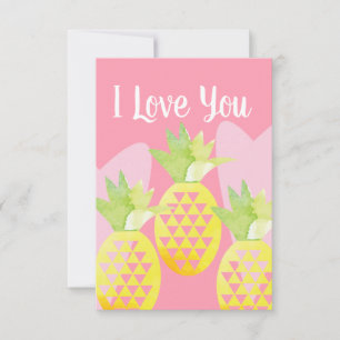 Tarjetas de Piñas Acuarela Te Amo