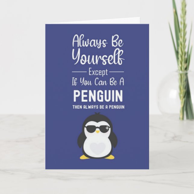 Tarjetas de Pingüino Adorable Humor Divertido Anim (Anverso)