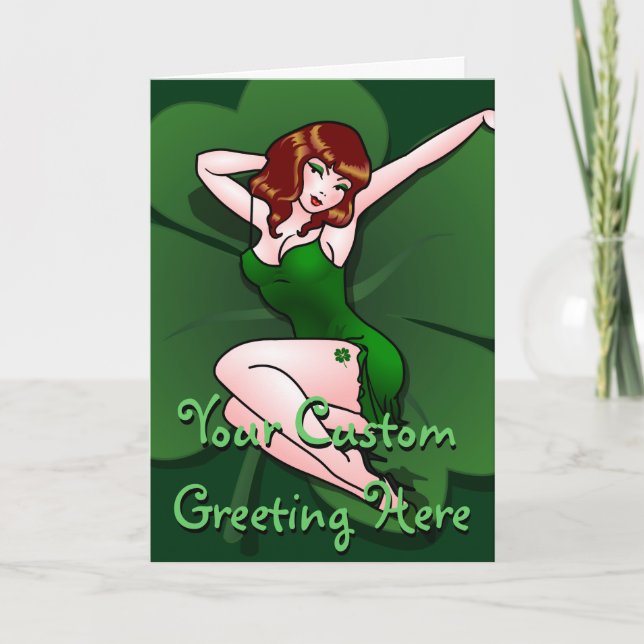 Tarjetas de Pinup afortunadas personalizadas de la (Anverso)