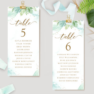 Tarjetas de Plan de Asientos con Vegetación y Nomb
