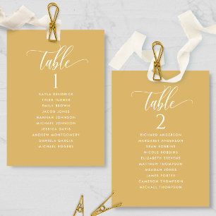 Tarjetas de plan de asientos de color amarillo mos