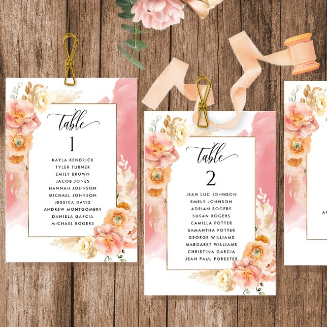 Tarjetas de plan de asientos de coral melocotón co (Subido por el creador)
