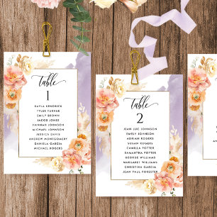 Tarjetas de Plan de Asientos de Melocotón, Lavanda