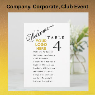 Tarjetas de plan de asientos de mesa con logotipo 