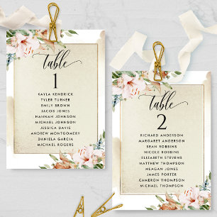 Tarjetas de Plan de Asientos Doradas y Rosadas con