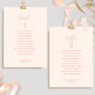 Tarjetas de Plan de Asientos Elegantes de Melocotó
