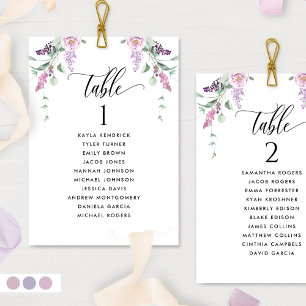 Tarjetas de Plan de Asientos Florales con Nombres 