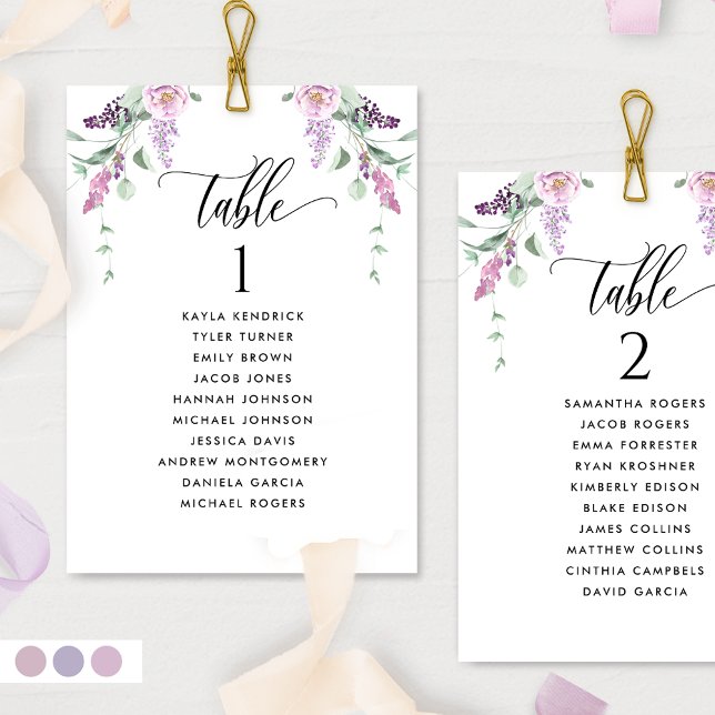 Tarjetas de Plan de Asientos Florales con Nombres  (Subido por el creador)