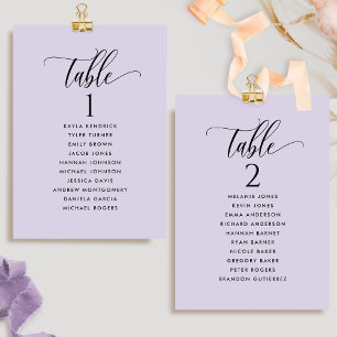 Tarjetas de Plan de Asientos Lavanda Chic con Nomb