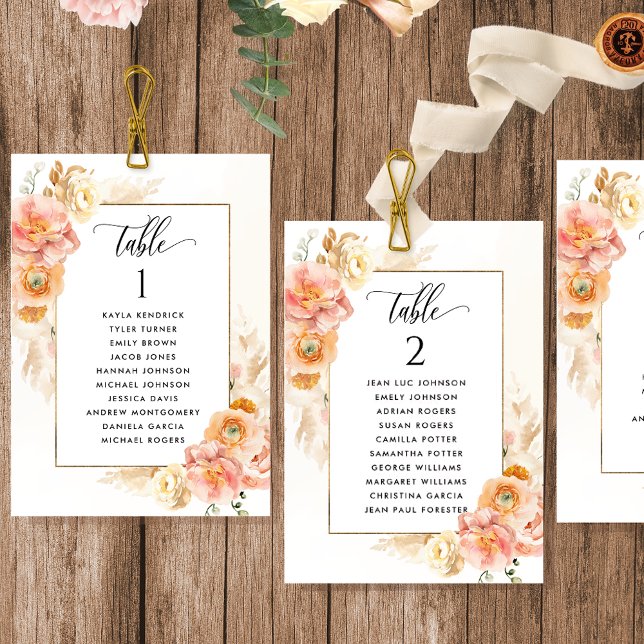 Tarjetas de Plan de Asientos Melocotón, Rubor con  (Subido por el creador)
