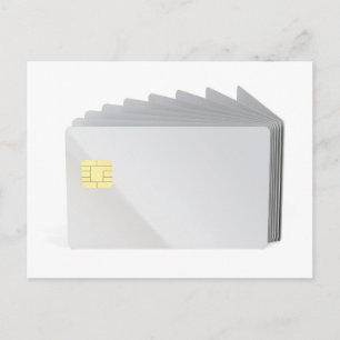 Tarjetas de plástico en blanco con chip
