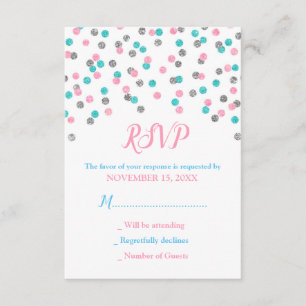 Tarjetas de plata azules rosadas de Baby Shower