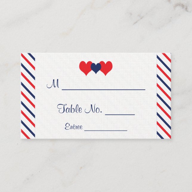 Tarjetas de plaza Boda Americana Hearts (Anverso)