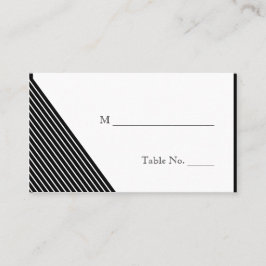 Tarjetas de plaza Boda Art Deco Black Stripe White