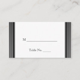 Tarjetas de plaza Boda Art Deco Black Stripe White