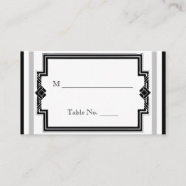 Tarjetas de plaza Boda Art Deco de plata blanca ne