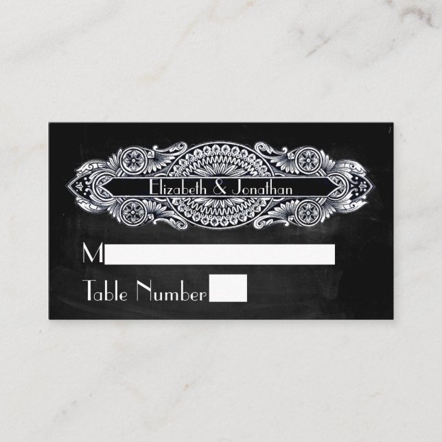 Tarjetas de plaza Boda Art Nouveau vintage (Anverso)