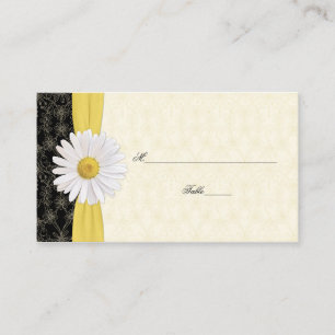 Tarjetas de plaza Boda Black Ivory Gold White Dais
