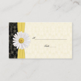 Tarjetas de plaza Boda Black Ivory Gold White Dais