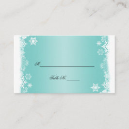 Tarjetas de plaza Boda Blue Light White Snowflakes
