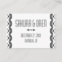 Tarjetas de plaza Boda con estilo Art Deco Orienta