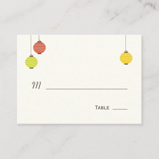 Tarjetas de plaza Boda con linternas colgantes (Anverso)
