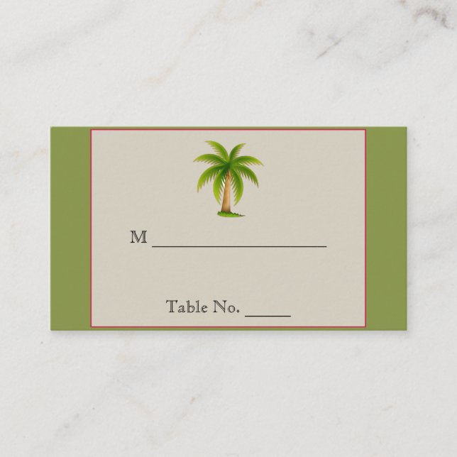 Tarjetas de plaza Boda de árbol de palmas tropical (Anverso)