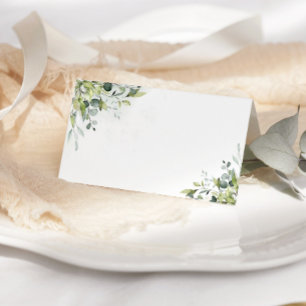 Tarjetas de plaza boda de ecología eucalipto
