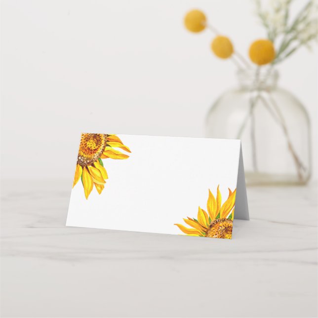 Tarjetas de plaza boda de girasol (Anverso)