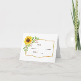 Tarjetas de plaza boda de girasoles