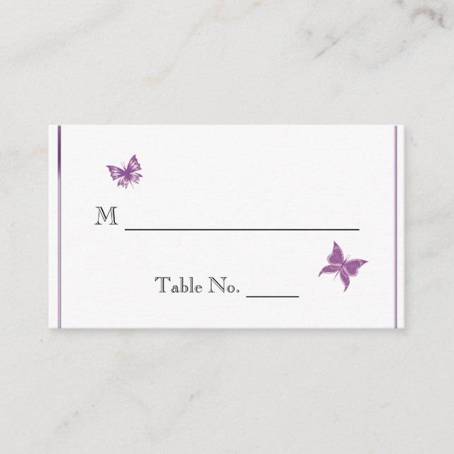 Tarjetas de plaza Boda de la mariposa morada (Anverso)