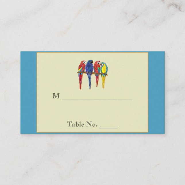 Tarjetas de plaza Boda de loros tropicales (Anverso)