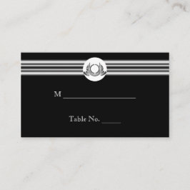 Tarjetas de plaza Boda de Medallón Blanco Negro Ar