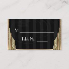 Tarjetas de plaza Boda de rayas doradas Art Deco