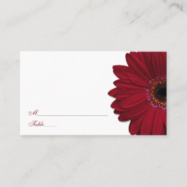 Tarjetas de plaza Boda Deep Red Gerber Daisy
