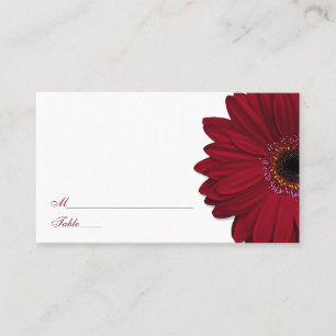 Tarjetas de plaza Boda Deep Red Gerber Daisy
