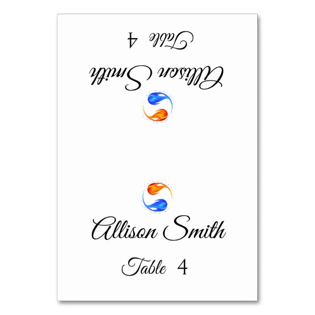 Tarjetas de plaza boda-Dos llamas- (Anverso)