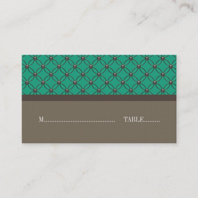 Tarjetas de plaza Boda Emerald Fancy Lattice (Anverso)