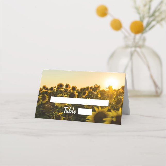 Tarjetas de plaza Boda Farm & Sunflowers (Anverso)