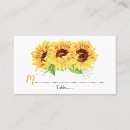 Tarjetas de plaza Boda floral amarillo girasol ama