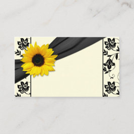 Tarjetas de plaza Boda floral crema negra giratori