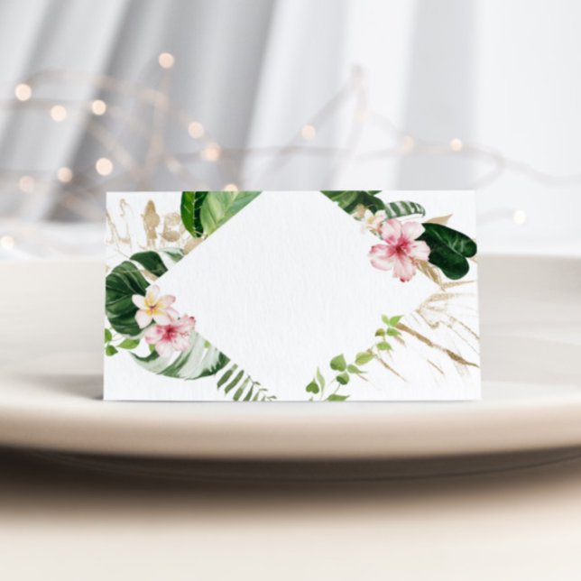 Tarjetas de plaza boda floral de monstera tropical (Subido por el creador)