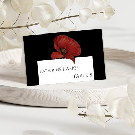 Tarjetas de plaza Boda floral roja personalizada